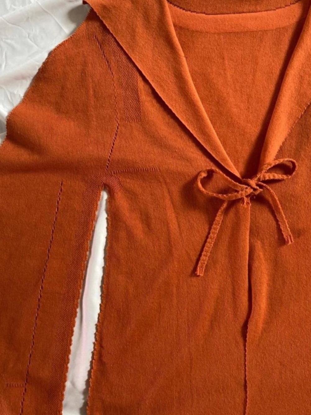 Issey Miyake rare APOC orange top/cardigan with drawstring